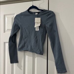 Zara Long Sleeve Top - Slate Blue